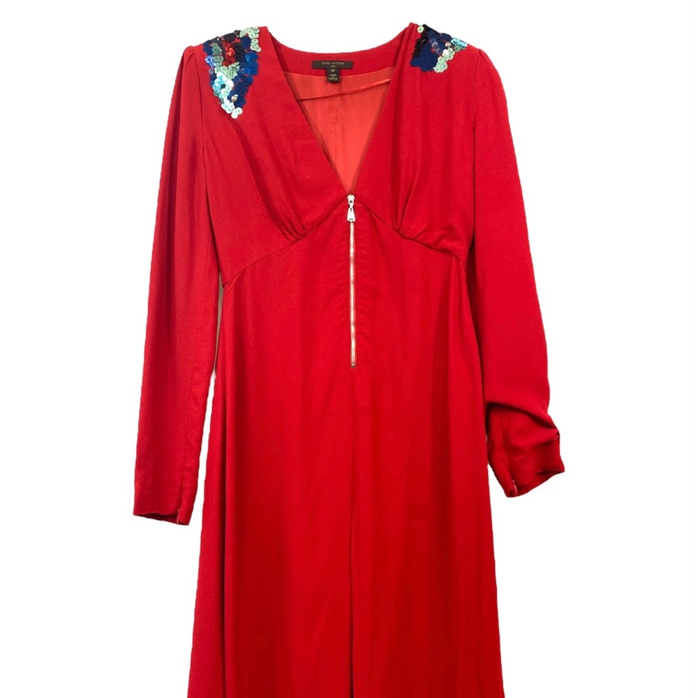Louis Vuitton red sequin dress size 40 (approx size M or 8)
